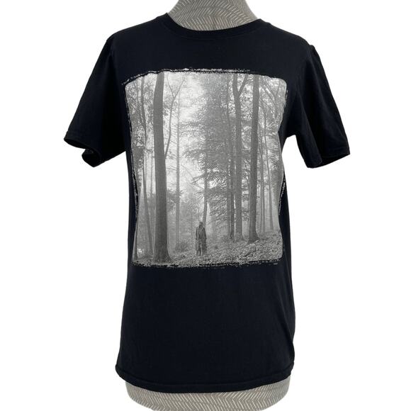 Taylor Swift Black In The Woods Folklore Short Sleeve Tee Unisex Merch Size S - Picture 1 of 7